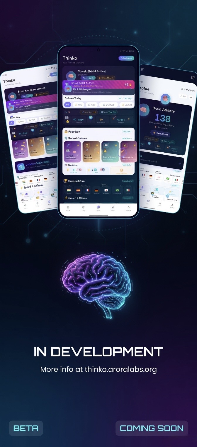 Thinko app — brain score screen